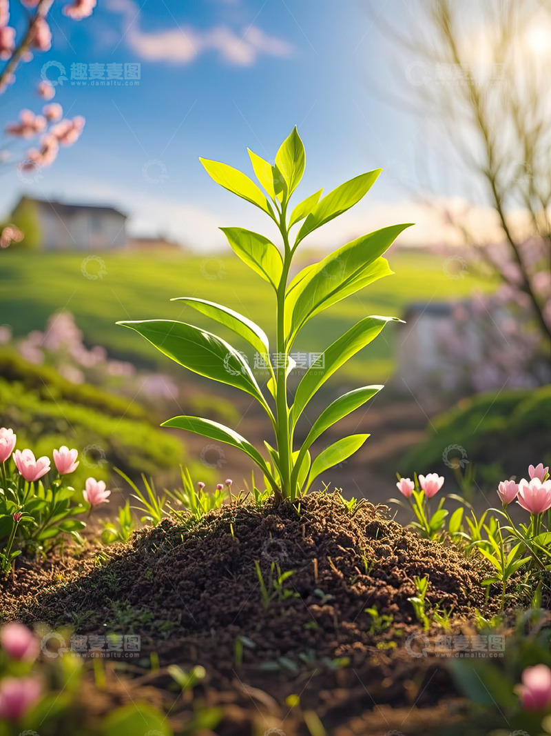 高清大图下载【趣麦麦图】春天发芽的小树苗植树节素材27