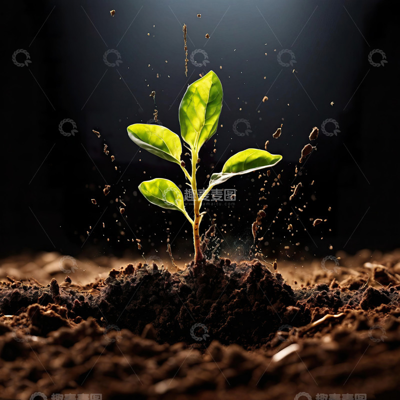 高清大图下载【趣麦麦图】春天发芽的小树苗植树节素材17