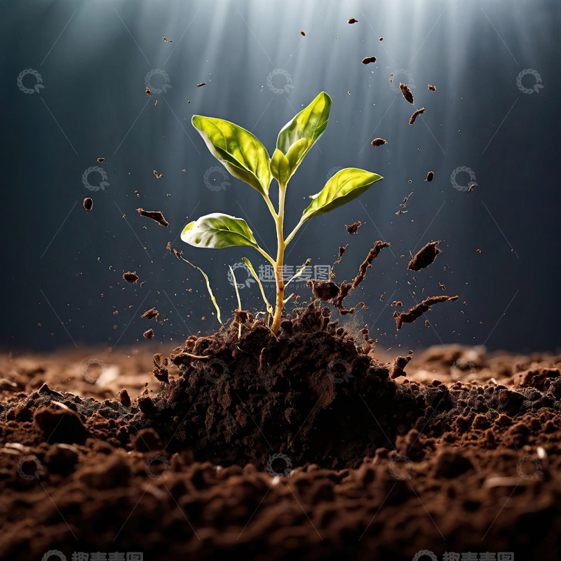 高清大图下载【趣麦麦图】春天发芽的小树苗植树节素材16