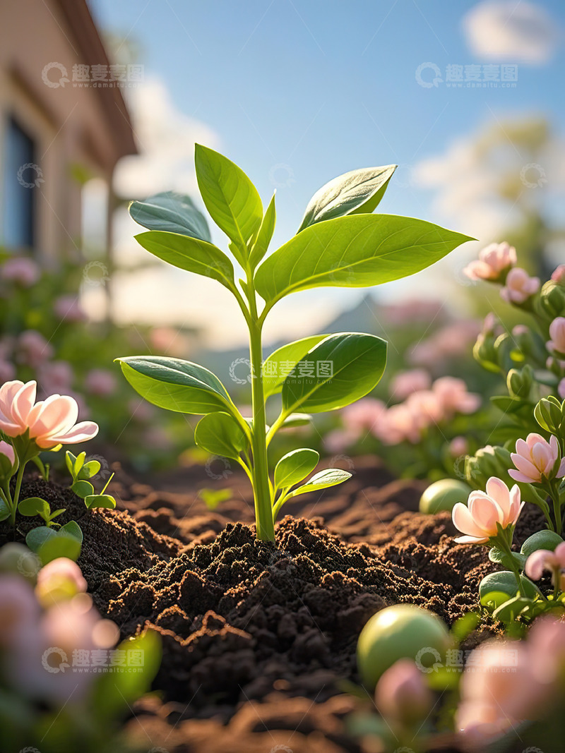 高清大图下载【趣麦麦图】春天发芽的小树苗植树节素材34