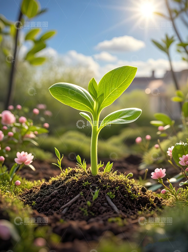 高清大图下载【趣麦麦图】春天发芽的小树苗植树节素材23