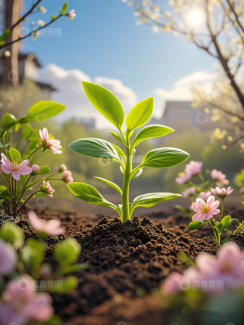 高清大图下载【趣麦麦图】春天发芽的小树苗植树节素材26