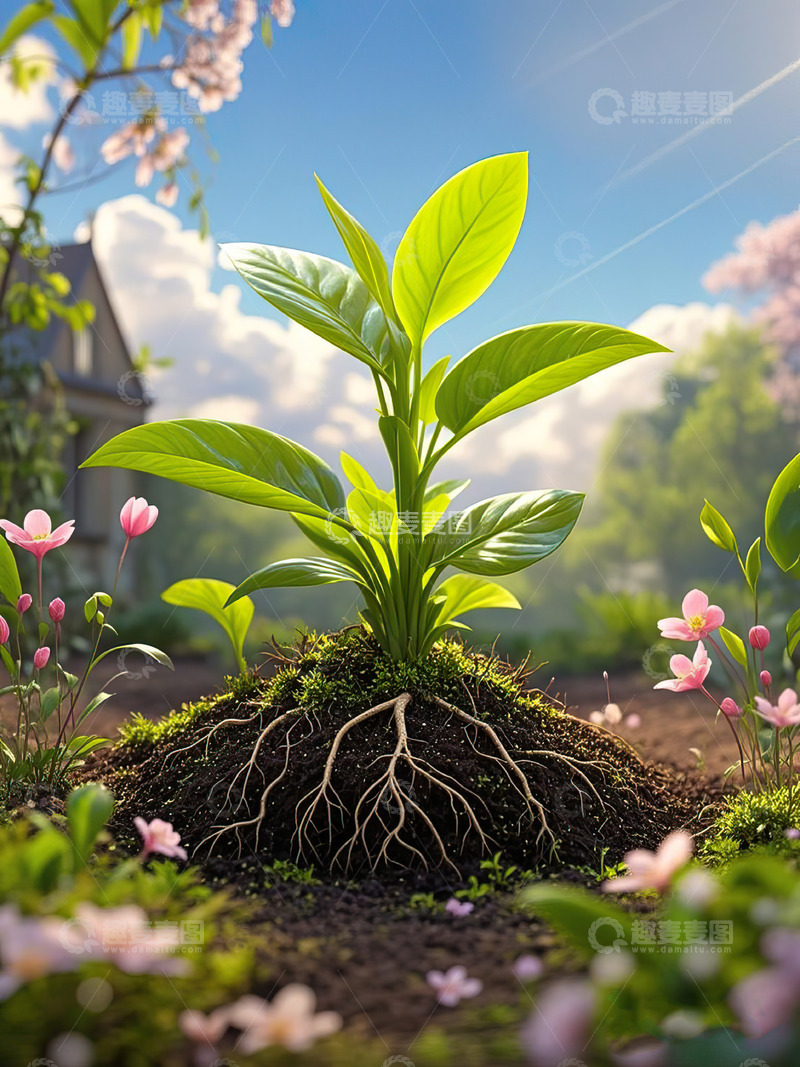 高清大图下载【趣麦麦图】春天发芽的小树苗植树节素材32