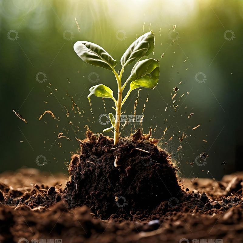 高清大图下载【趣麦麦图】春天发芽的小树苗植树节素材14