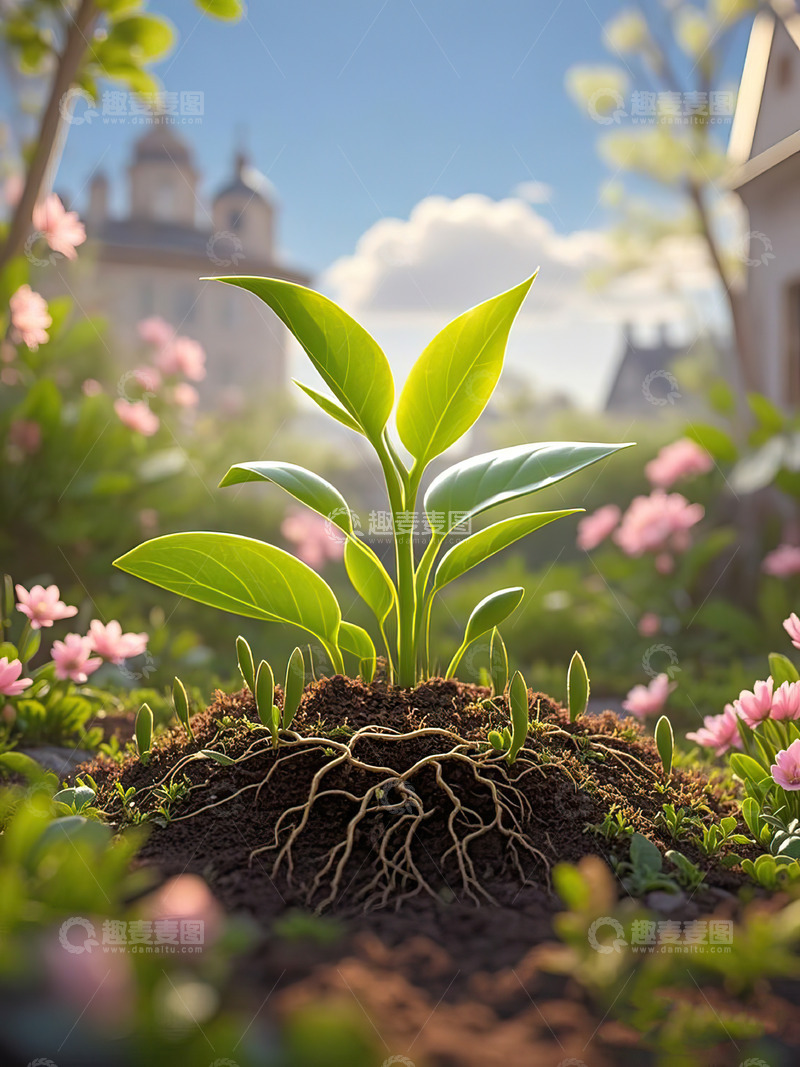 高清大图下载【趣麦麦图】春天发芽的小树苗植树节素材22