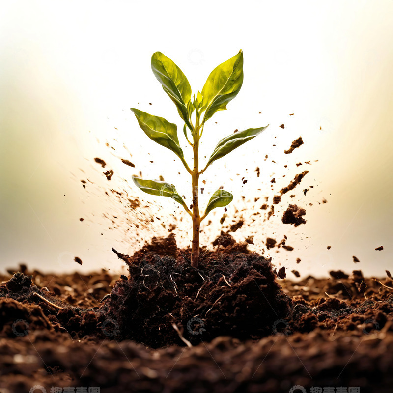 高清大图下载【趣麦麦图】春天发芽的小树苗植树节素材12
