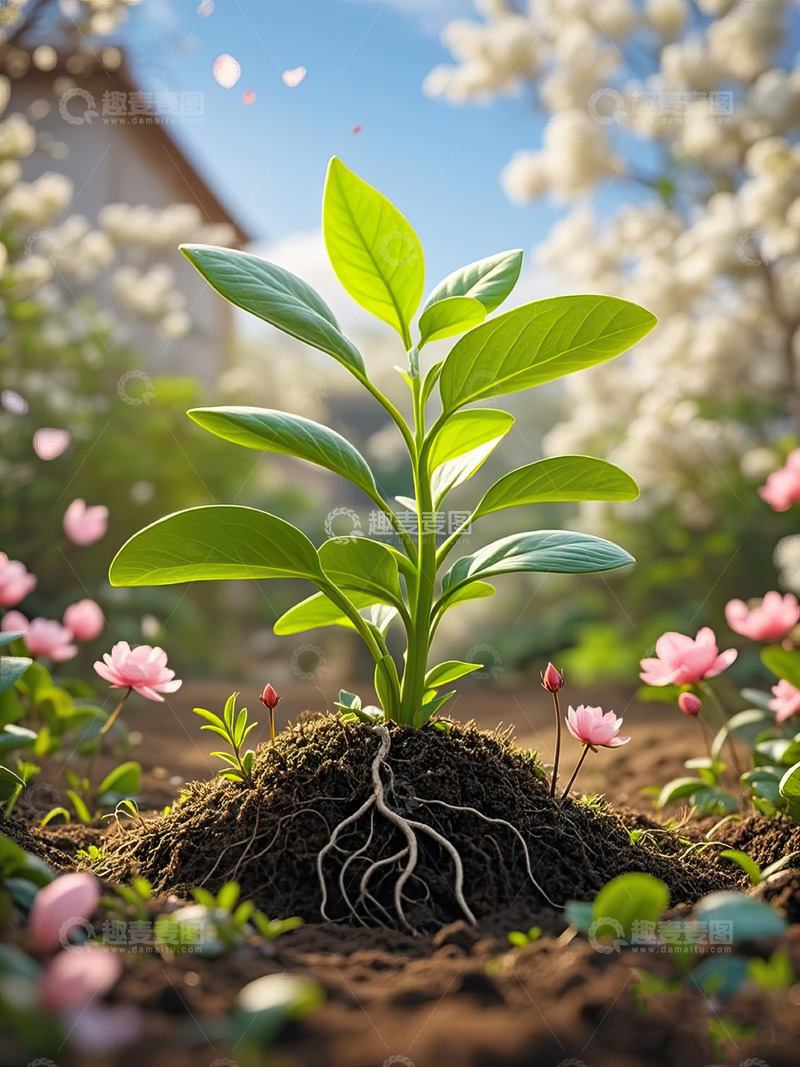 高清大图下载【趣麦麦图】春天发芽的小树苗植树节素材19