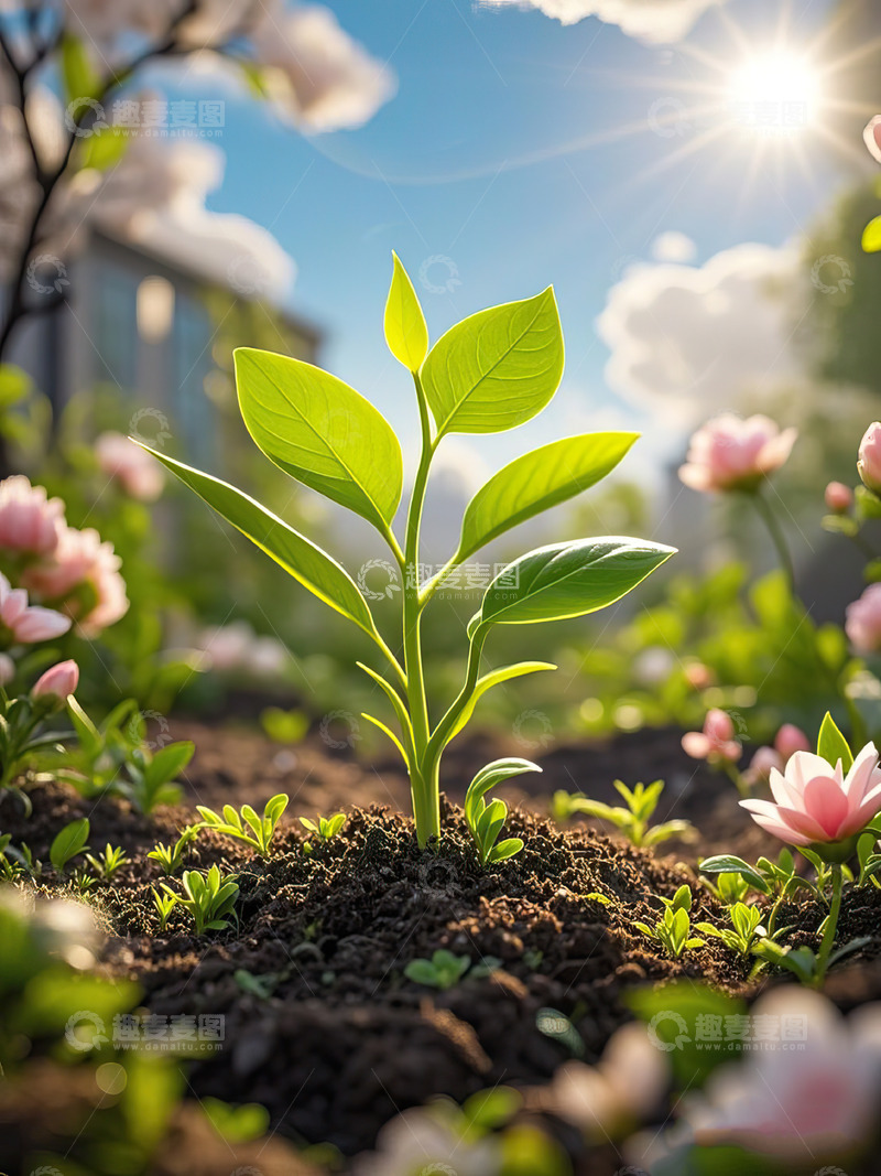 高清大图下载【趣麦麦图】春天发芽的小树苗植树节素材36