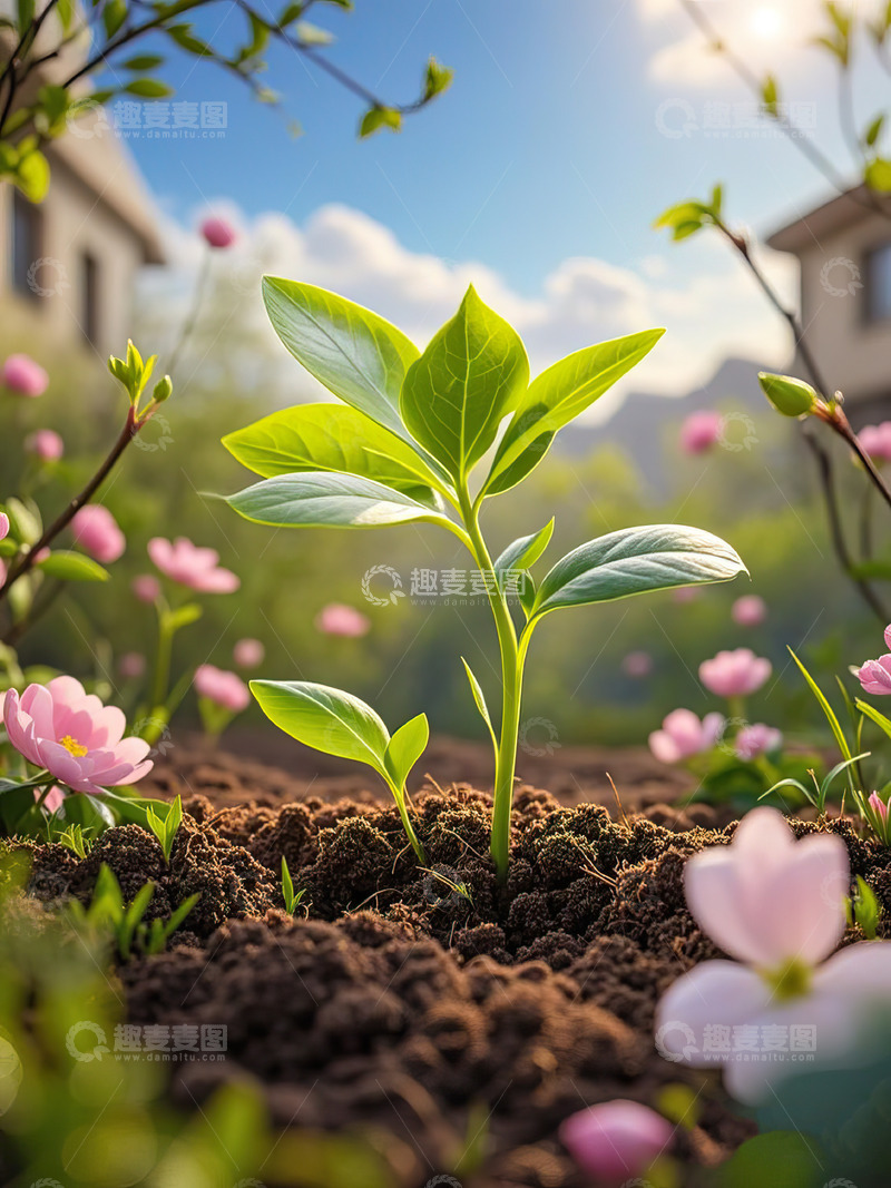 高清大图下载【趣麦麦图】春天发芽的小树苗植树节素材41
