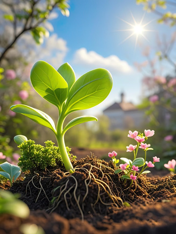 春天发芽的小树苗植树节素材13