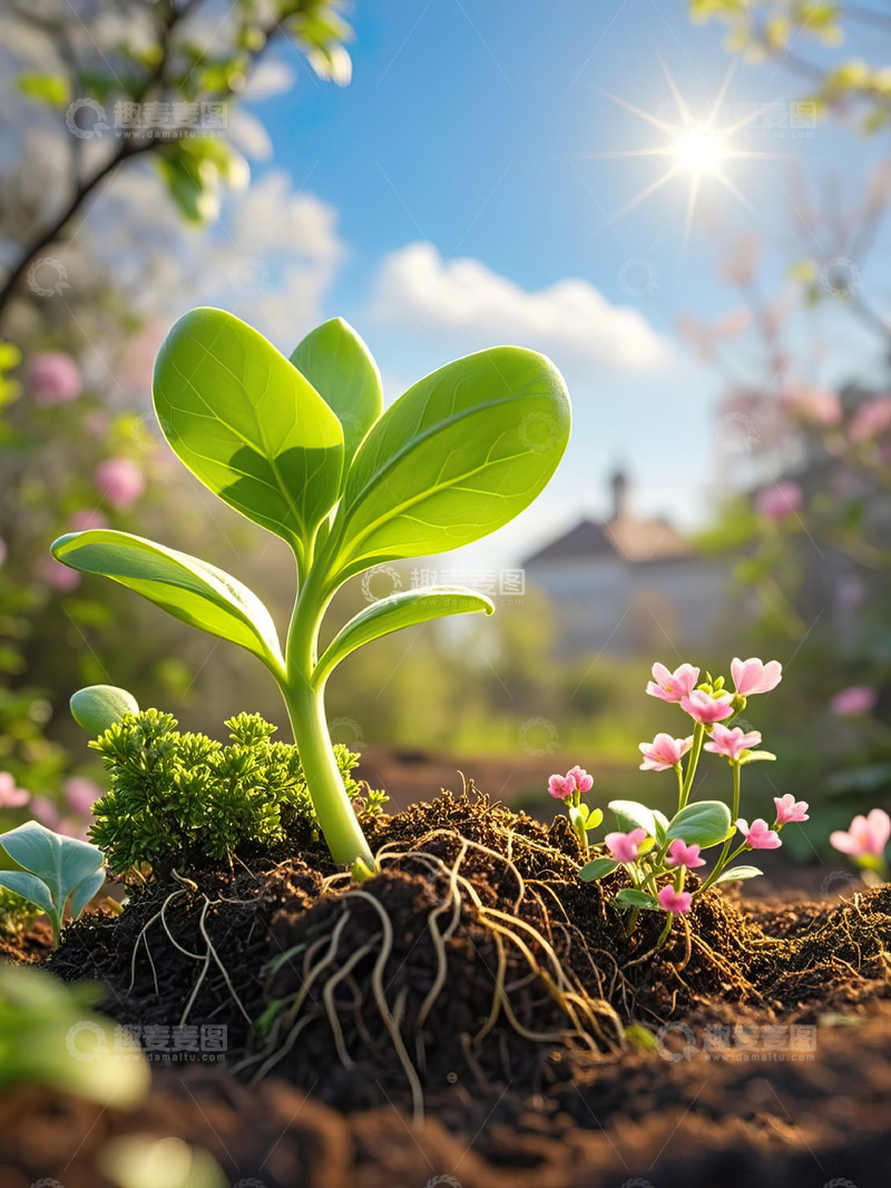 高清大图下载【趣麦麦图】春天发芽的小树苗植树节素材13