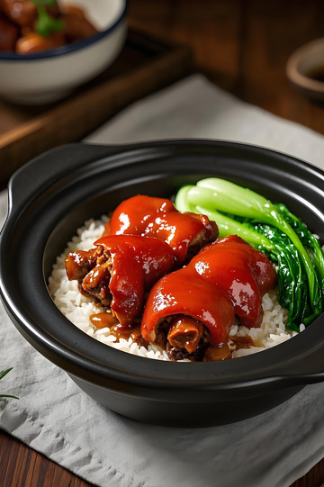 美食摄影猪蹄煲仔饭