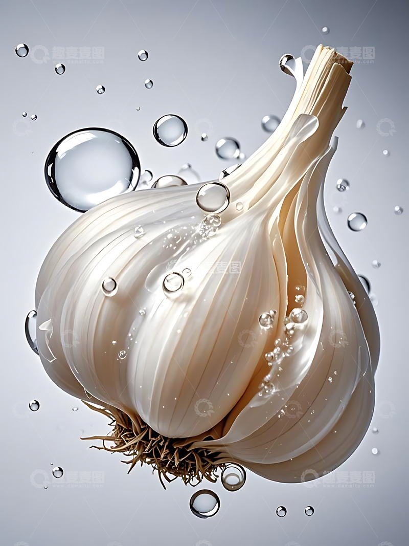 高清大图下载【趣麦麦图】新鲜蔬菜大蒜高清摄影特写4