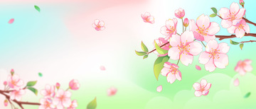 春天国风矢量樱花背景