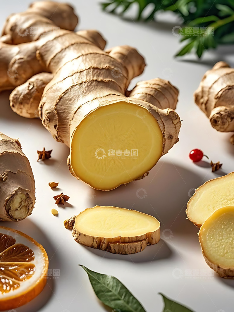 高清大图下载【趣麦麦图】新鲜果蔬调料葱姜高清摄影特写7