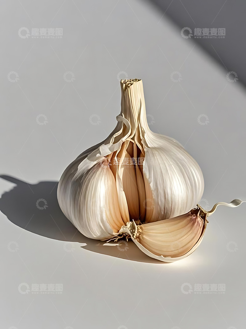 高清大图下载【趣麦麦图】新鲜蔬菜大蒜高清摄影特写8