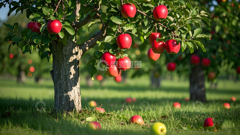 高清大图下载【趣麦麦图】果园里的苹果树