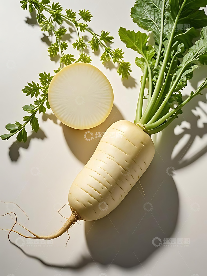 高清大图下载【趣麦麦图】新鲜蔬菜白萝卜高清摄影特写1