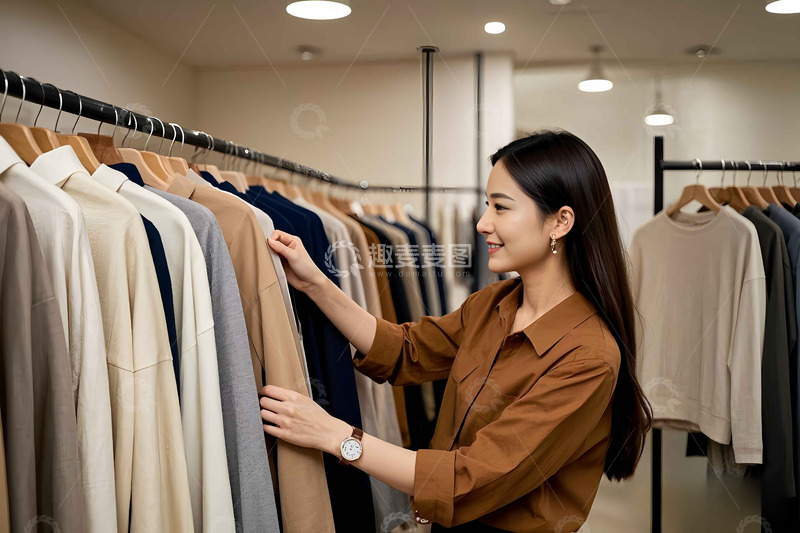 高清大图下载【趣麦麦图】女人购买衣服摄影图