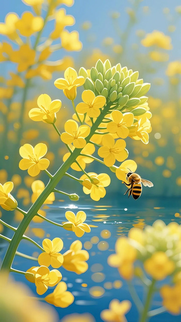 春分 油菜花 蜜蜂