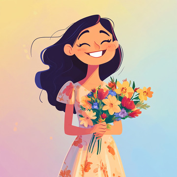 女神节女神鲜花素材