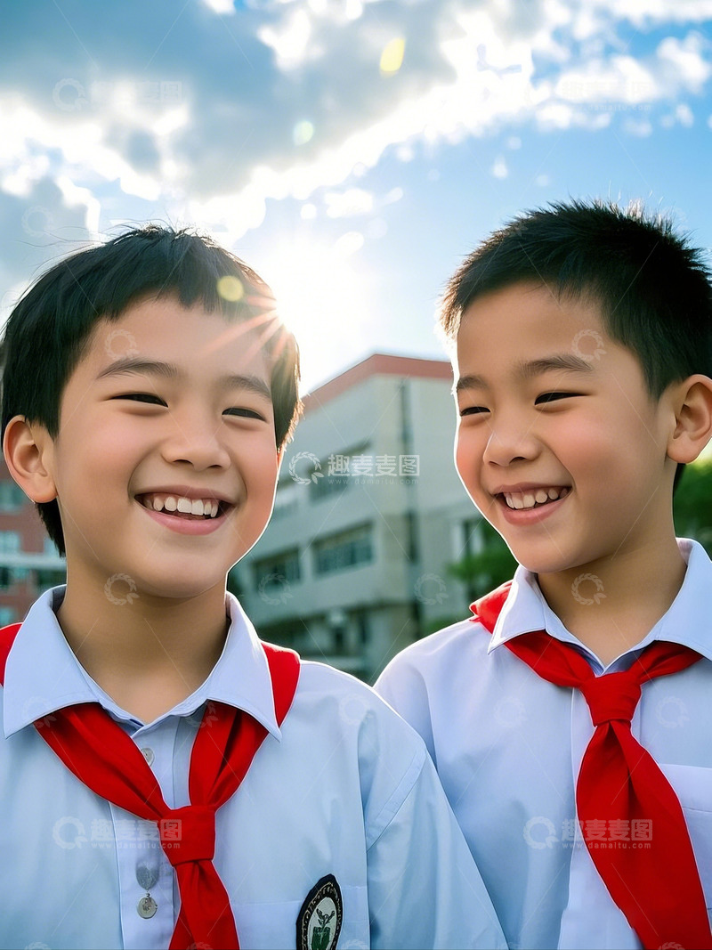高清大图下载【趣麦麦图】戴红领巾的少年7