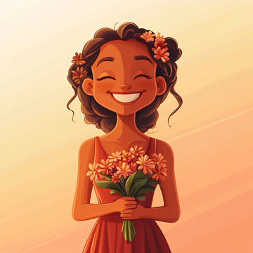 女神节女神鲜花素材1