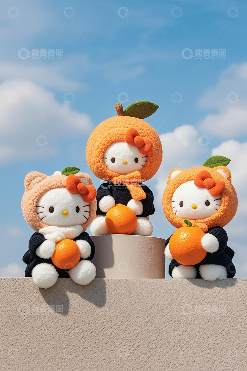 高清大图下载【趣麦麦图】3D羊毛毡玩具