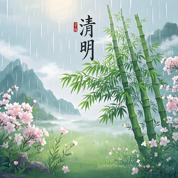 清明节 插画素材海报8