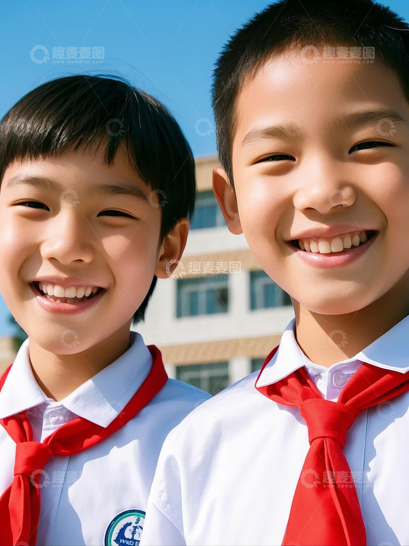 高清大图下载【趣麦麦图】戴红领巾的少年5