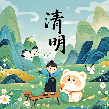 清明节 插画素材海报9