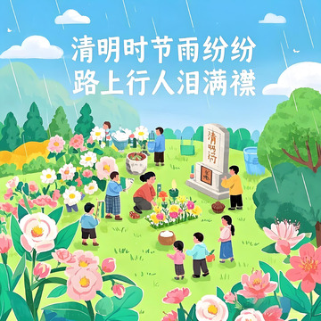 清明节 插画素材海报7