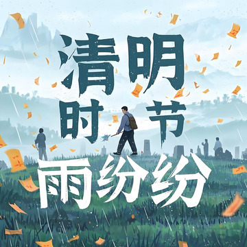 清明节 插画素材海报6