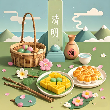 清明节 插画素材海报17