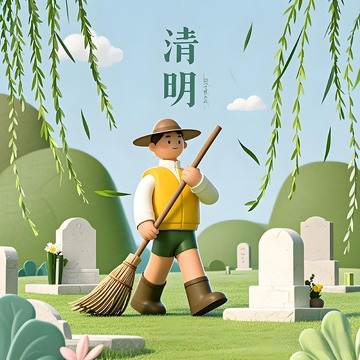 清明节 插画素材海报16