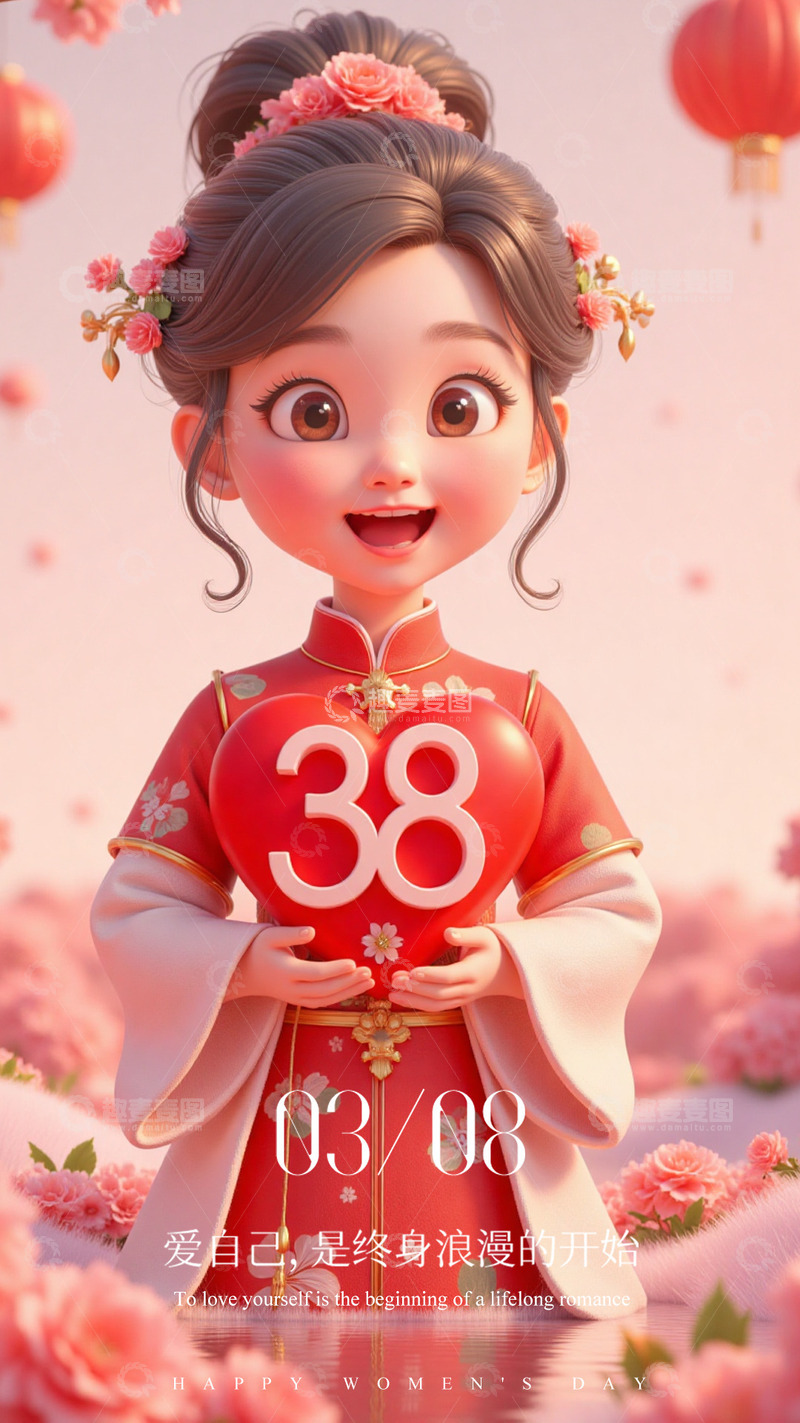 源文件下载【趣麦麦图】女神节创意海报7