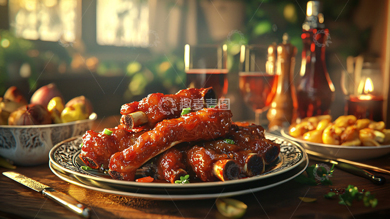 高清大图下载【趣麦麦图】美味红烧排骨