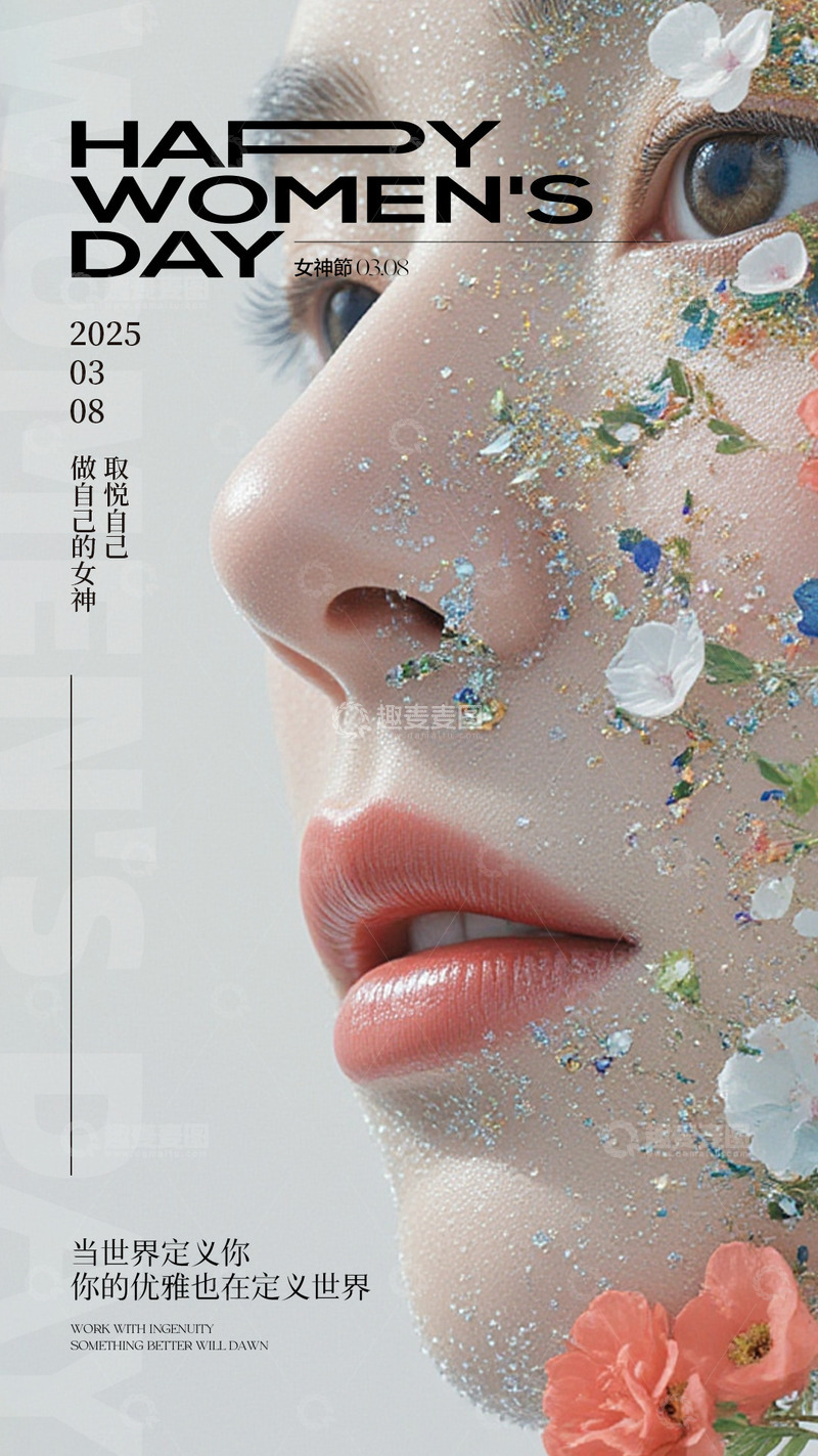 源文件下载【趣麦麦图】女神节创意海报13
