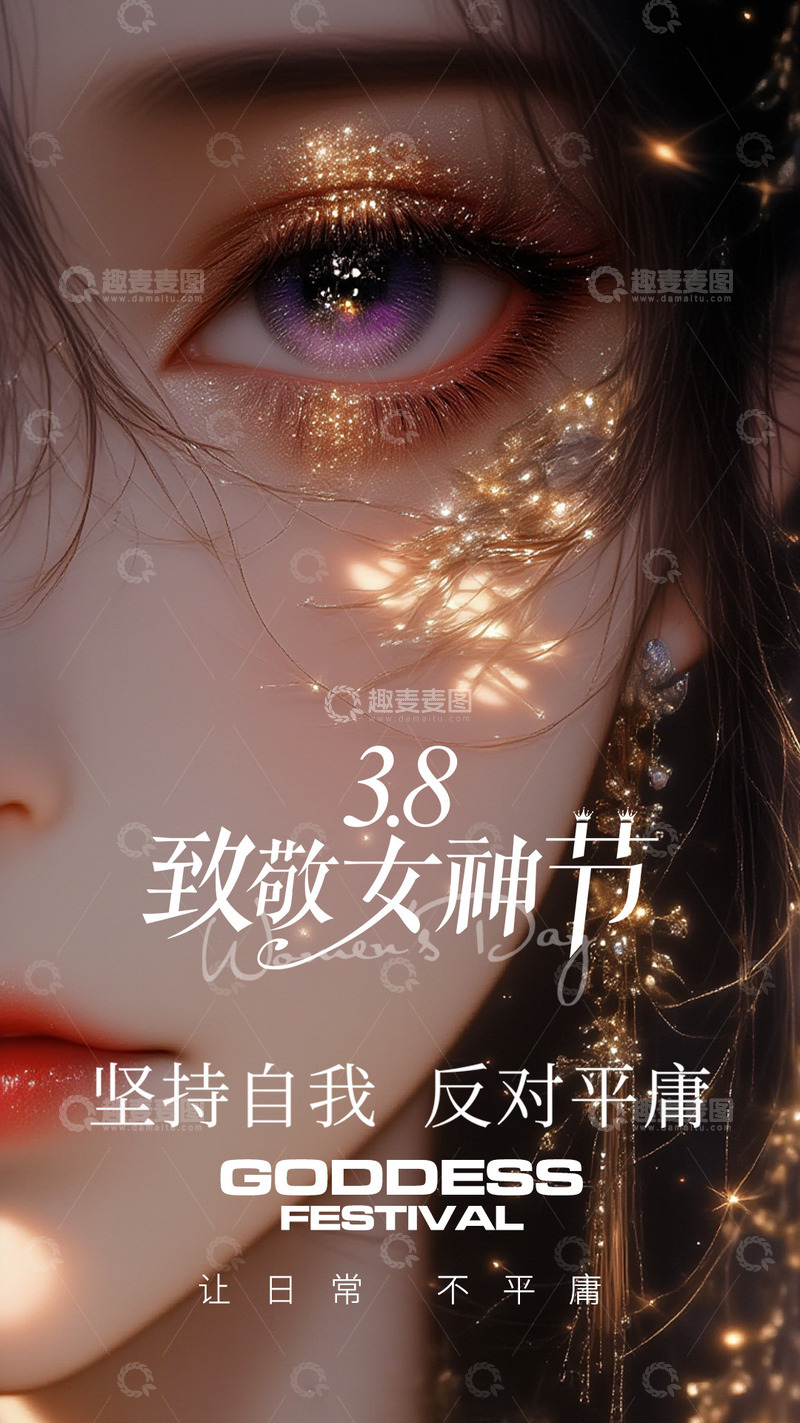 源文件下载【趣麦麦图】女神节创意海报14