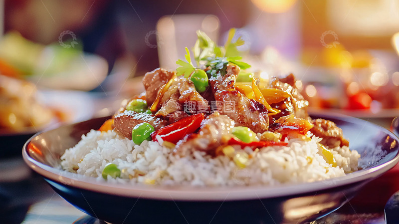 高清大图下载【趣麦麦图】色香味俱全的肉类炒饭