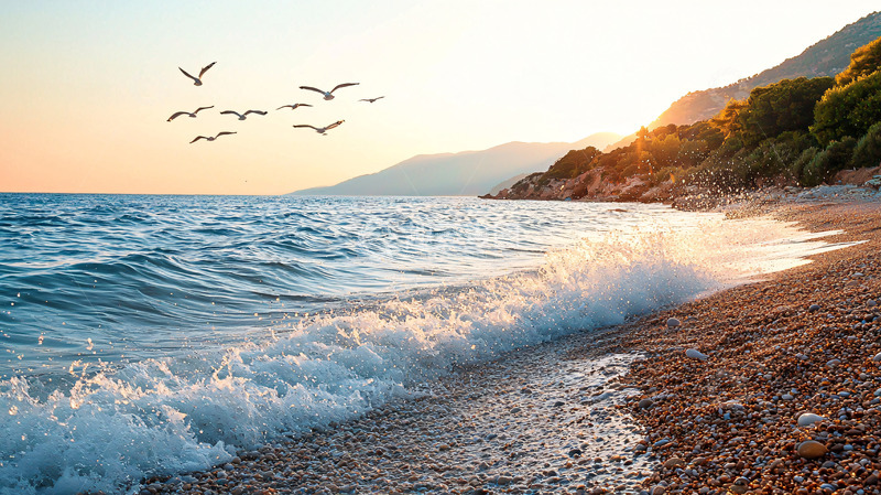 高清大图下载【趣麦麦图】海边日落