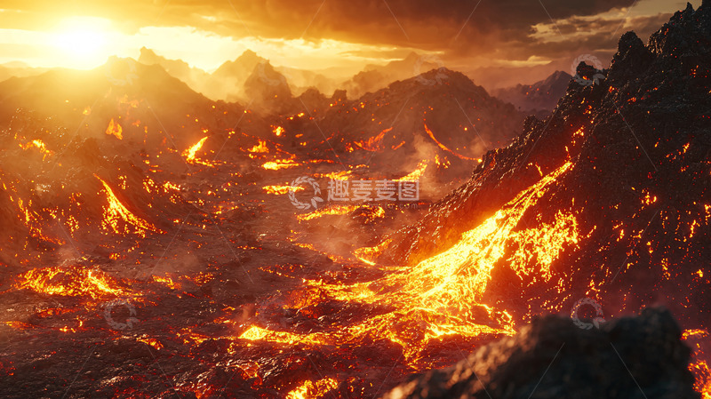 高清大图下载【趣麦麦图】火山喷发