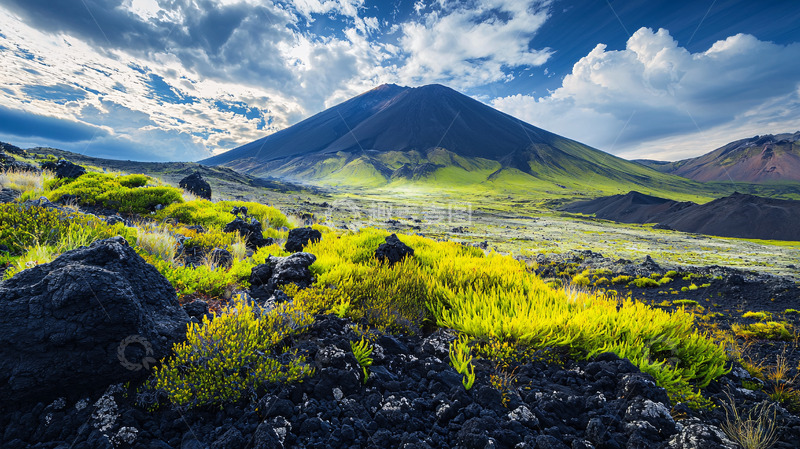 高清大图下载【趣麦麦图】火山草原