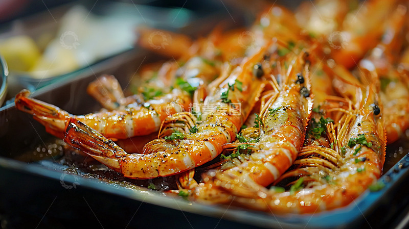 高清大图下载【趣麦麦图】烤大虾
