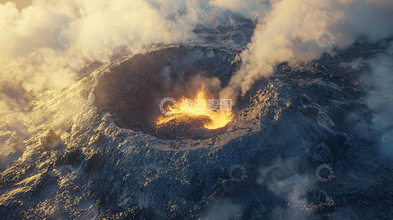高清大图下载【趣麦麦图】火山喷发景象