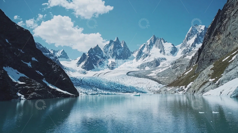 高清大图下载【趣麦麦图】雪山湖泊景色