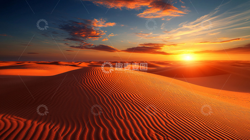 高清大图下载【趣麦麦图】沙漠日落