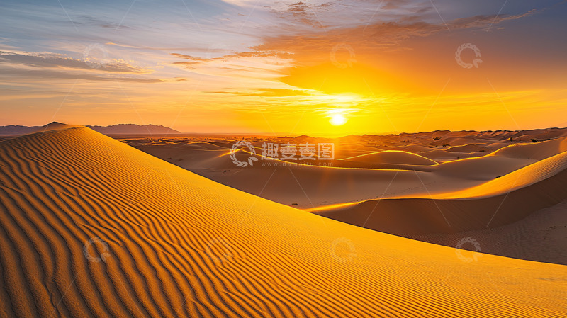 高清大图下载【趣麦麦图】沙漠日落