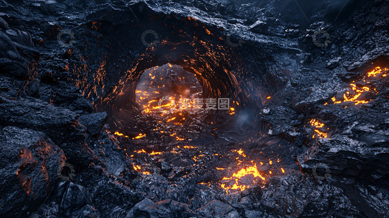 高清大图下载【趣麦麦图】熔岩洞穴火焰