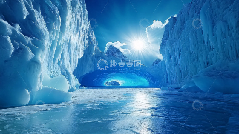 高清大图下载【趣麦麦图】冰川洞穴